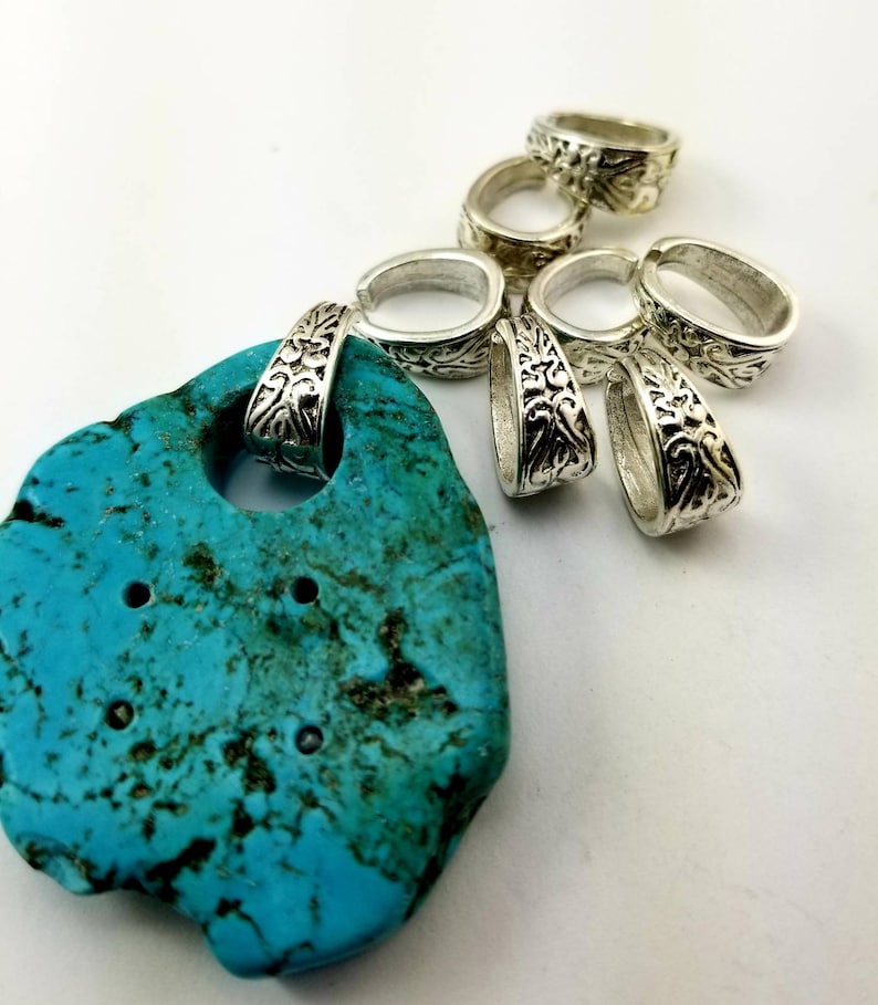 28 Silver Pinch Bails Jewelry Making Suppplies Pendant Hanger Etsy
