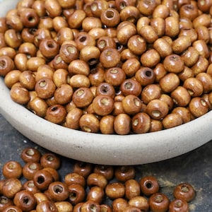 Mahogany Colored Wood Rondelle Beads, Natural Wood Spacer Beads, Approx 200pcs