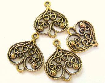 8 Earring chandelier findings antique gold earring dangles 21mm x 18mm