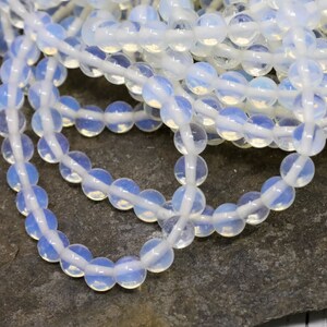 Round Opalite Beads, Iridescent Spacer Beads, 1 Strand