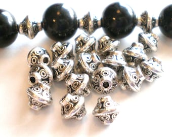 Antique Silver Tibetan Bicone Beads (7x6mm) – Jewelry Supplies