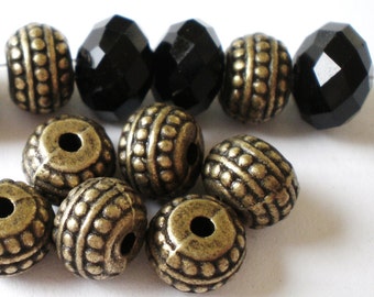 20 bronze metal beads rondelle 4mm 6mm 883Y PP5