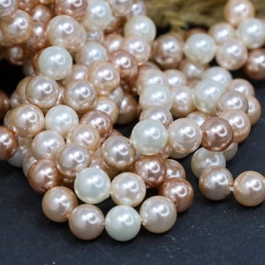 Mixed Color Polished Round Shell Pearl Beads - Romantic Pearl Beads - Natural Shell Pearl Spacer Beads - 6mm Shell Pearls - 15.9” Strand
