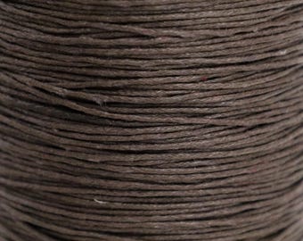 Coconut Brown Waxed Cotton Cord, 1mm Macrame Cord, Brown Bracelet String, Jewelry Making Craft Supply, Qty: 5, 15, or 25 Yards