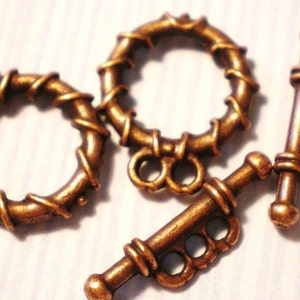 Antique Copper Toggle Clasps, 18x15mm Jewelry Closures For Bracelets Or Necklaces, Functional And Stylish Boho Findings, Qty: 10 Sets