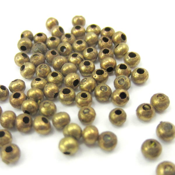 200 antique bronze spacer beads antiqued 3mm metal beads diy jewelry supply