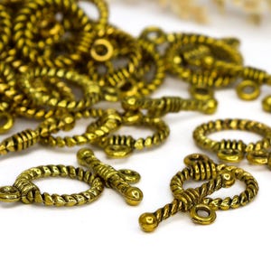 Gold Toggle Clasps, 19mm Ring and 20mm T-Bar Jewelry Closures for Necklaces and Bracelets, Lead Cadmium Free Alloy, Qty: 12 Sets image 6