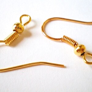 Gold Earring Hooks, Iron Ear Wires for Dangle Earrings, DIY Jewelry Findings, 17mm Hook Style image 7