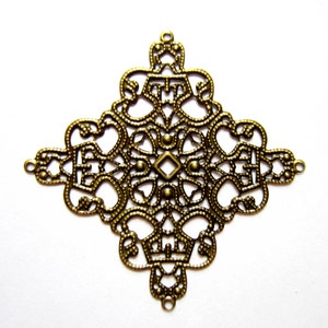 10 antike Bronze filigrane Anhänger Metall filigrane Blume wickelt Vintage viktorianischen Stil Schmuck Lieferungen