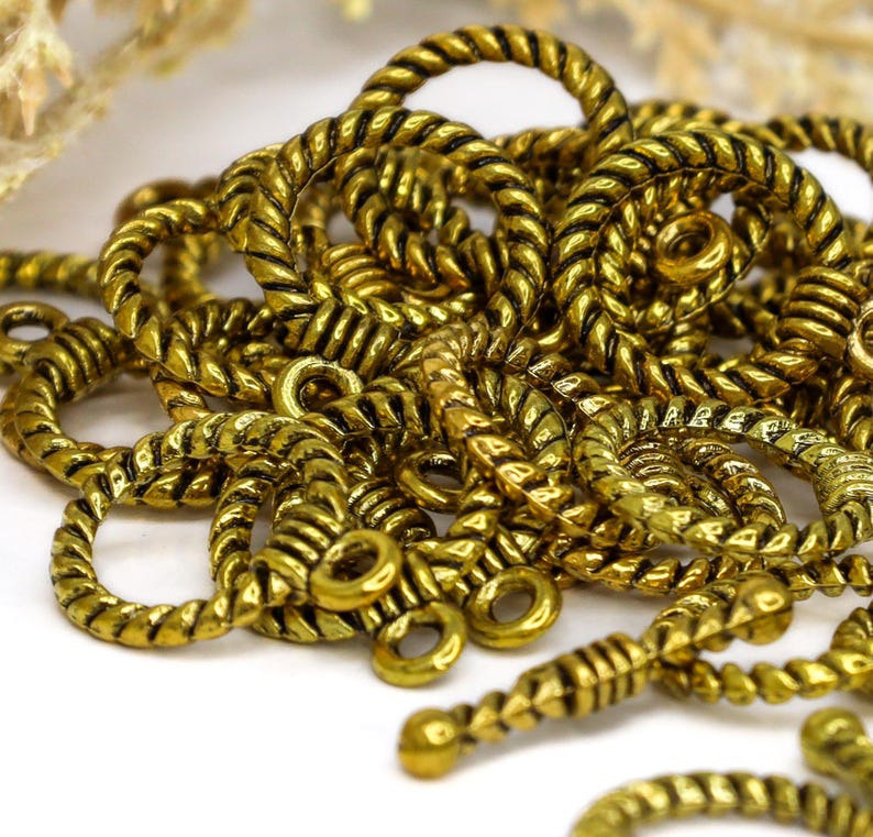 Gold Toggle Clasps, 19mm Ring and 20mm T-Bar Jewelry Closures for Necklaces and Bracelets, Lead Cadmium Free Alloy, Qty: 12 Sets image 3