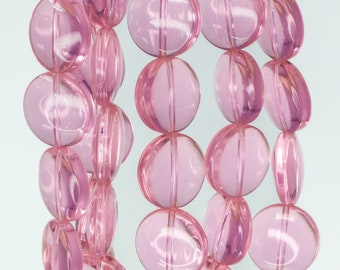 Soft Pink Disc Glass Spacer Beads - Qty 1 Strand, Glass Spacer Beads, Pink Beads, Pink Jewelry Supplies, DIY Glass Jewelry, Round Beads