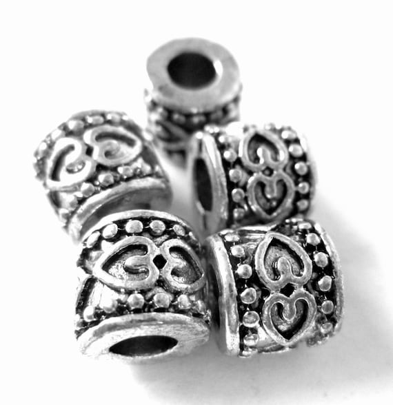 50 Tibetan Silver 7x4mm Round Rondelle Ring Big Hole Beaded Swirls Spacer Beads 50 Tibetan Silver 7x4mm Round Rondelle Ring Big Hole Beaded Swirls Spacer Beads
