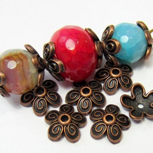 36 Blume Perlenkappen antike Kupfer ethnischen Schmuck Spacer Perlen Schmuck machen Lieferungen
