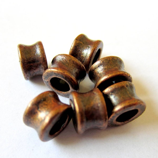 24 Red copper Alloy spacers beads 6mm x 4.5mm antique copper bead Tibetan style jewelry findings