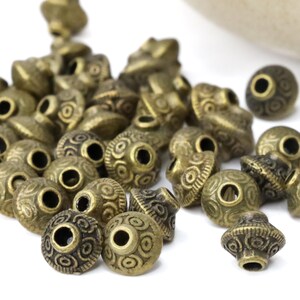 30 Beads antique bronze tibetan spacer beads bicone 7mm  6m supplies