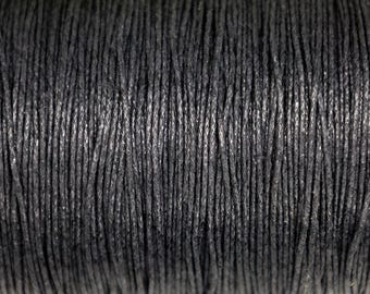 Cordão de algodão encerado preto, 1 mm, para confecção de bijuterias, pulseiras trançadas, colares ou artesanato, cordão para macramê, pacote com 5 unidades, 15 ou 25 jardas.