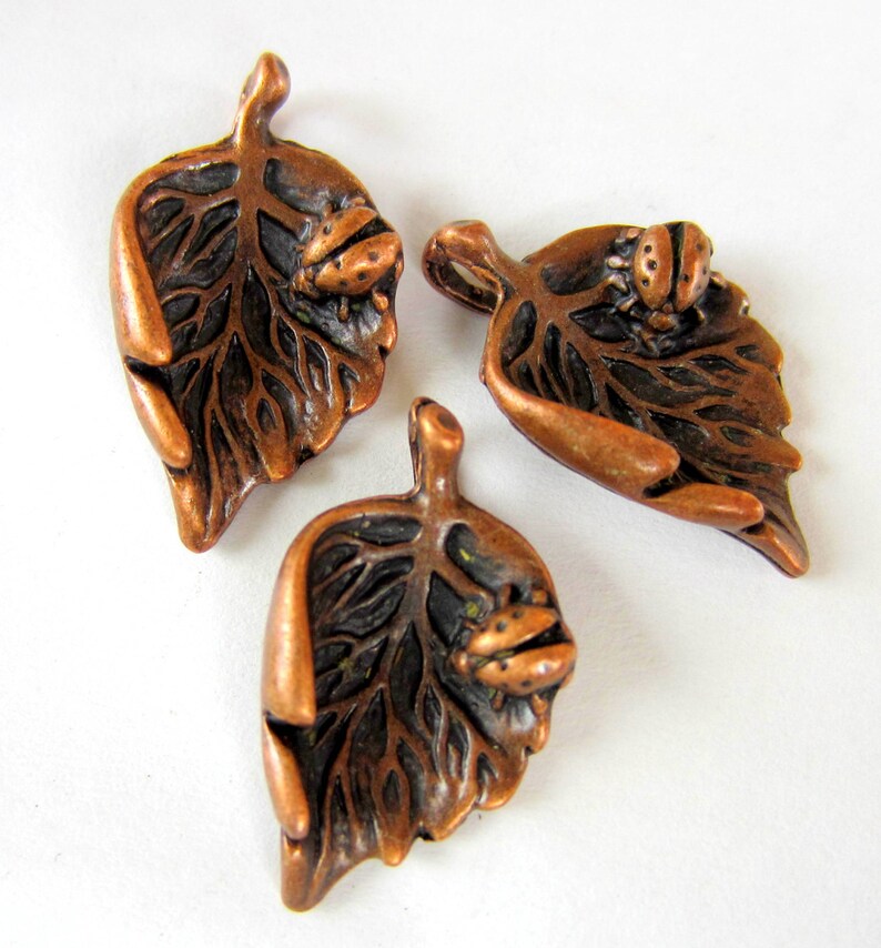 18 leaf charms copper earring dangles pendants drops jewelry Etsy
