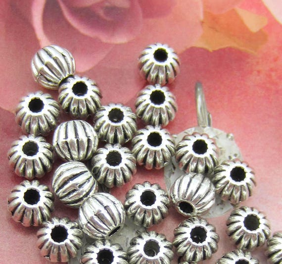 50 x Antique Silver Tone Alloy Metal Dragonfly Spacer Beads 8mm x 6mm