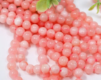 Pink Round Quartz Beads, Natural Pink Quartz Spacer Beads, 6.3mm Beads, 1 Strand