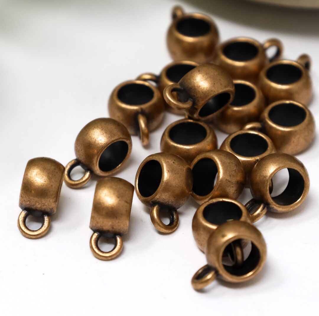 Copper Rondelle Bails, Copper Tube Bails, Metal Loop Bead Bails, Copper ...