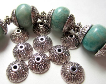 30 Bead caps Tibetan silver metal 10mm  DIY jewelry  supplies