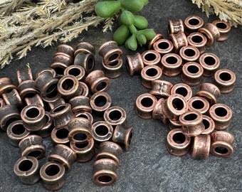 Rote Kupferlegierung Spacer Perlen 6 mm x 4,5 mm antike Kupferperle tibetischen Stil Schmuck Erkenntnisse Qty 24
