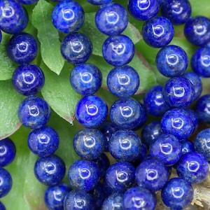 Blue Lapis Lazuli Beads, Dyed Natural Gemstone Round Beads, 6mm Smooth Beads Strand, Deep Blue Beads for Bracelet, Necklace, Qty: 1 Strand