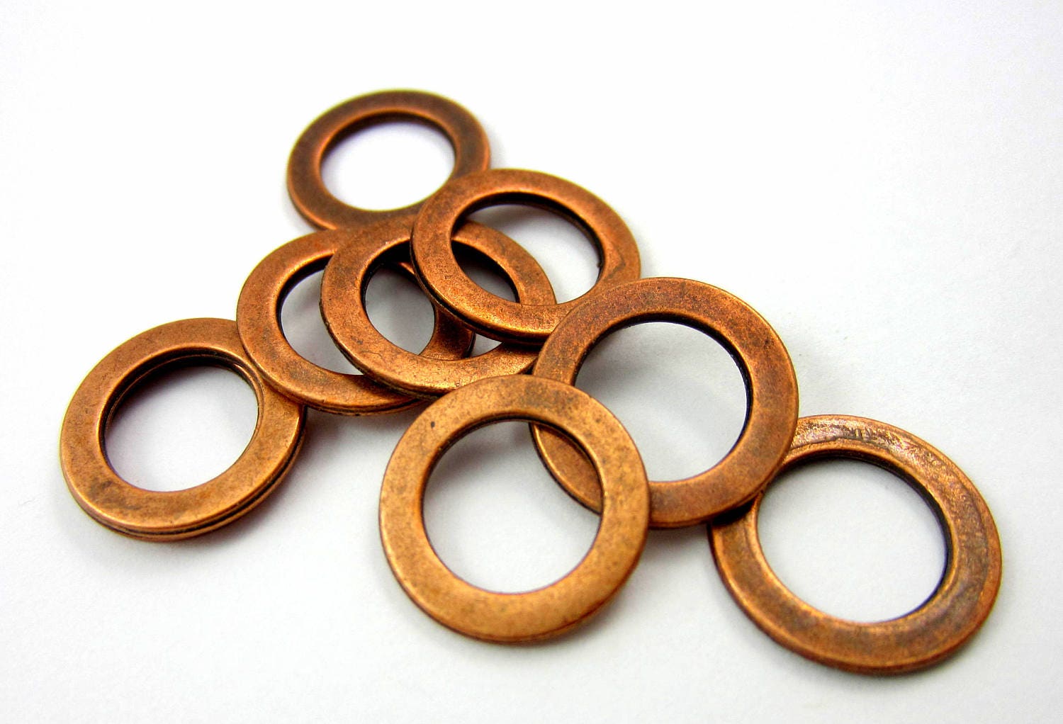 24 Circle connector rings antique copper jewelry links 15mm x Etsy