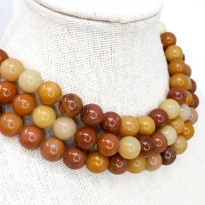 Goldenrod Natural Gemstone Beads - 1 Strand, Natural Round Spacer Beads, Beige to Dark Brown Beads, 10mm