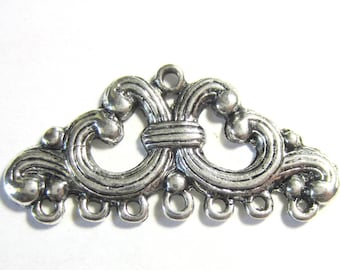 Jewelry connectors antique silver connector links 28mm x 14mm filigree jewelry findings ethnic findings tribal jewelry supply Qty 8
