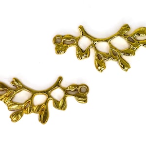 10 Jewelry connector branches golden links jewelry supplies 38 x 17x 2mm