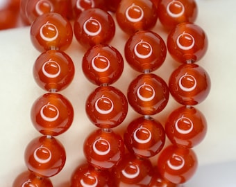 1 Strand Carnelian beads burnt orange gemstone bead diy jewelry making 10mm