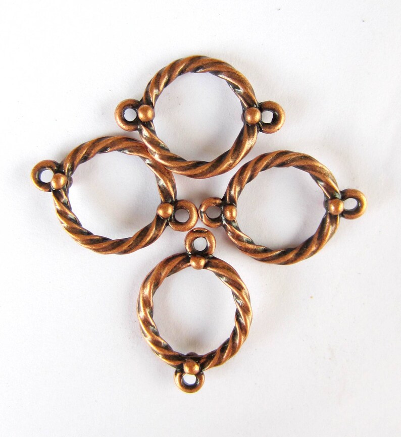 20 Jewelry Connectors Antique Copper Twist Jewelry Links No Etsy