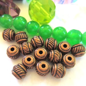 30 Antique bronze beads spacers metal jewelry making supplies 5mm x 5mm lead free nickel free