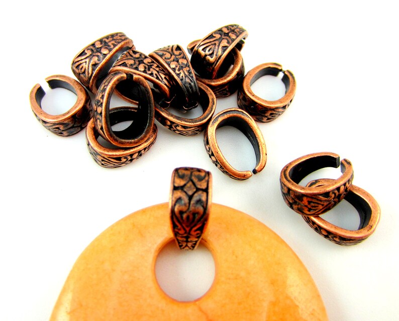 28 Copper Pinch Bails Jewelry Making Suppplies Copper Pendant Etsy