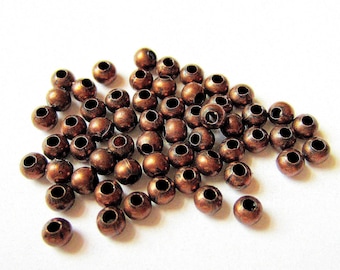 200 Round Copper Spacers, Copper Beads, Metal Beads, Jewelry Findings