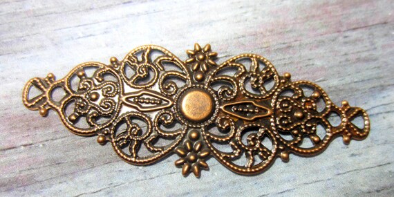 8 Filigree Antique Copper Metal Flower Stampings Jewelry - Etsy