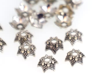 Antique Silver Spacer Beads, Small Metal Spacer Beads, Minimalist Jewelry Making Beads