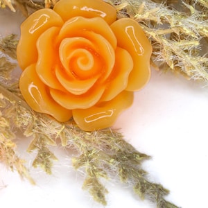 Cabochões de rosas laranja, enfeites florais com fundo plano, rosas de resina para brincos, anéis, scrapbooking, artesanato faça você mesmo, qtd.: 25