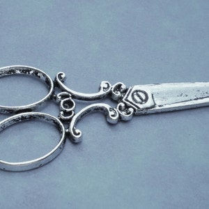 4  Charms scissor silver metal jewelry charms 61mm 25mm