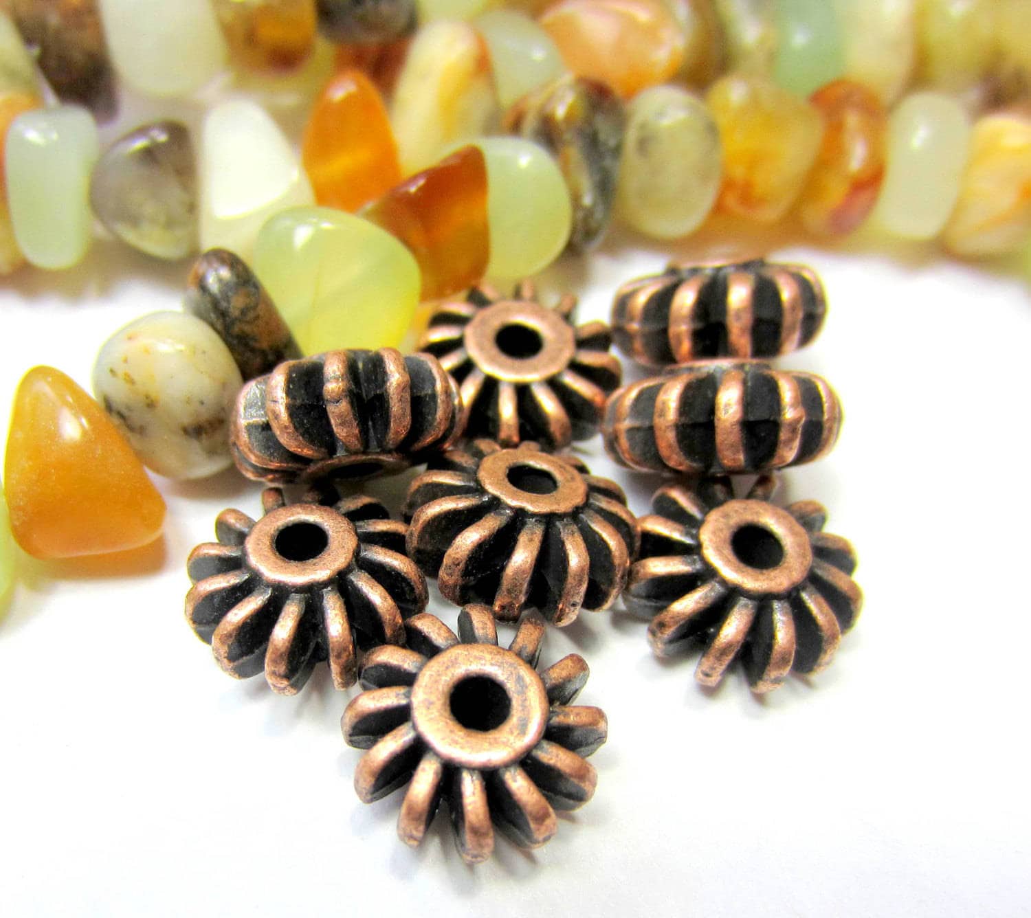18 Copper beads large rustic beads large hole beads 12mm x 6mm Etsy