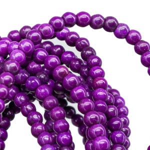 1 strand Turquoise beads 4mm Howlite gemstone beads dyed purple 15&#39; inch strand approx. 110 beads