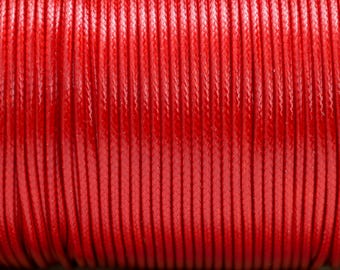 Knallrote gewachste Baumwollschnur - Makramee Schnur - 1,5 mm rote Schnur - Menge 15 Meter