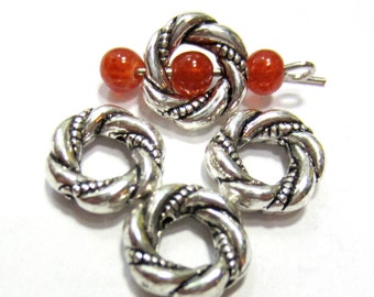 Antiekzilveren verbindingsschakels sieraden maken metalen onderdelen 11 mm x 3,5 mm loodvrij aantal 24