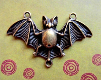 6 Bat Connector charme Antique Bronze Flying Bat Charm halloween Pendant Connecteur 29x48mm