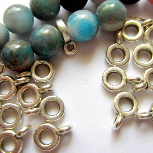 30 Bead Hangers Jewelry Making Supplies Antique Silver Charm Etsy