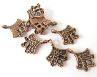 Antique copper connectors metal links earring drops, Jewelry chandeliers Qty 24
