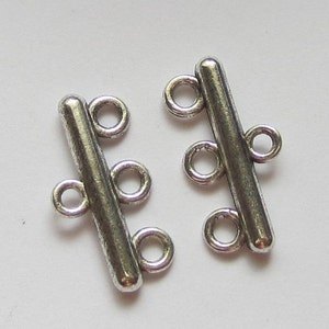 6 Antique silver jewelry  connector 3 to 1 connector bar metal jewelry findings 22mm x 11mm