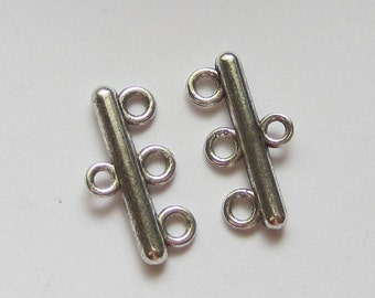 6 Antique silver jewelry  connector 3 to 1 connector bar metal jewelry findings 22mm x 11mm
