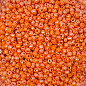 Glass Seed Beads, Opaque Lustered, Round, Dark Orange, 3mm, Hole: 1mm, about 495pcs/50g